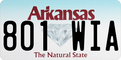 AR license plate 801WIA