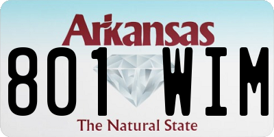 AR license plate 801WIM