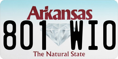 AR license plate 801WIO