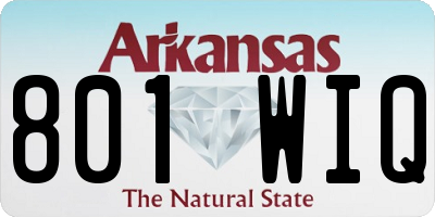 AR license plate 801WIQ