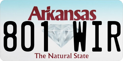 AR license plate 801WIR