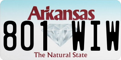 AR license plate 801WIW