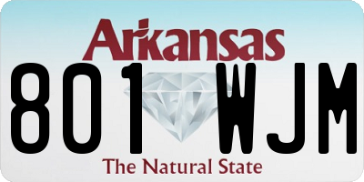 AR license plate 801WJM
