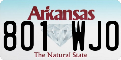 AR license plate 801WJO