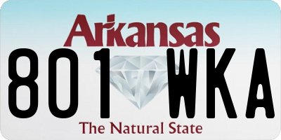 AR license plate 801WKA