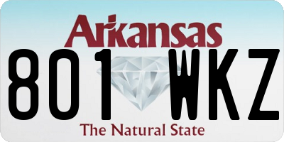 AR license plate 801WKZ