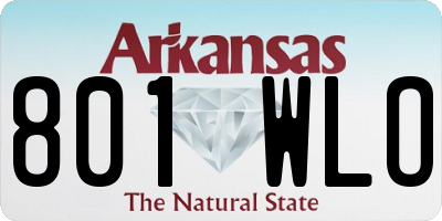 AR license plate 801WLO