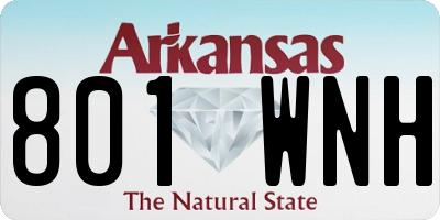 AR license plate 801WNH