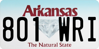 AR license plate 801WRI