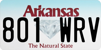 AR license plate 801WRV