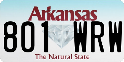 AR license plate 801WRW