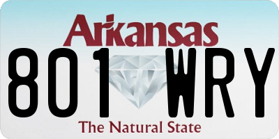 AR license plate 801WRY
