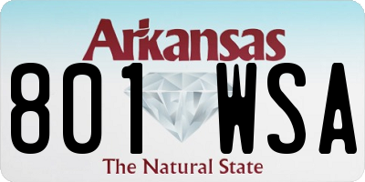 AR license plate 801WSA