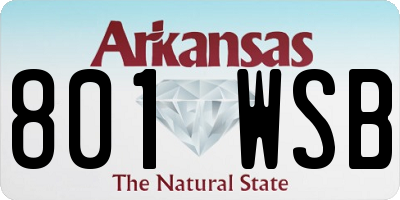 AR license plate 801WSB