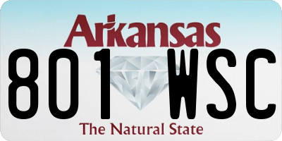 AR license plate 801WSC