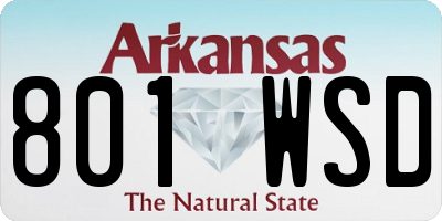 AR license plate 801WSD