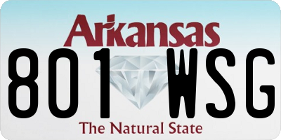 AR license plate 801WSG