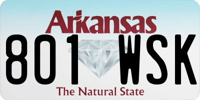 AR license plate 801WSK