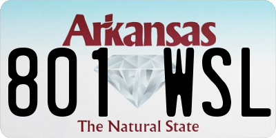 AR license plate 801WSL