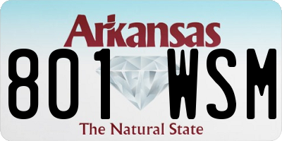 AR license plate 801WSM