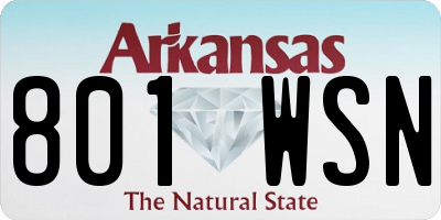 AR license plate 801WSN