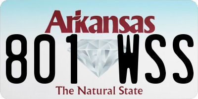 AR license plate 801WSS