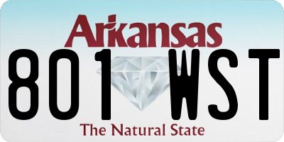 AR license plate 801WST