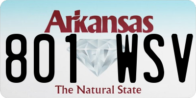 AR license plate 801WSV