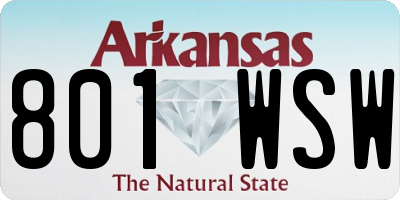 AR license plate 801WSW