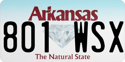 AR license plate 801WSX