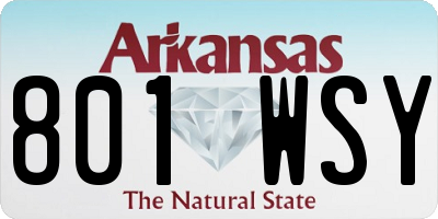 AR license plate 801WSY