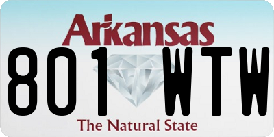 AR license plate 801WTW