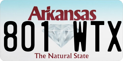 AR license plate 801WTX
