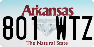 AR license plate 801WTZ