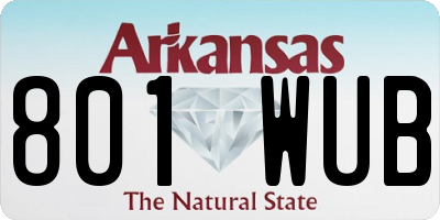 AR license plate 801WUB