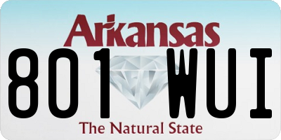 AR license plate 801WUI