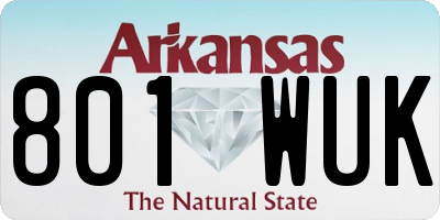 AR license plate 801WUK