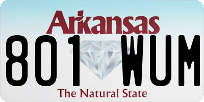 AR license plate 801WUM