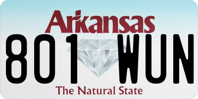 AR license plate 801WUN