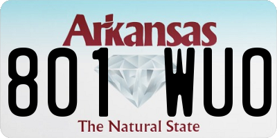 AR license plate 801WUO