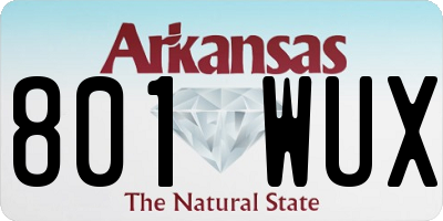AR license plate 801WUX
