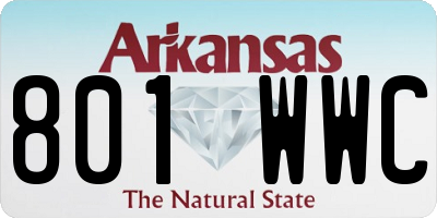 AR license plate 801WWC