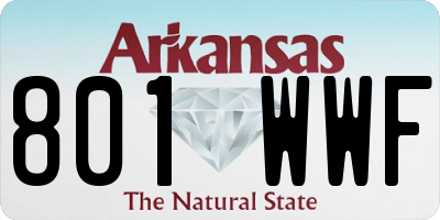 AR license plate 801WWF