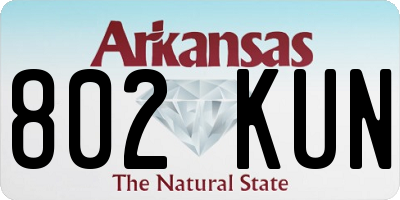 AR license plate 802KUN