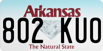 AR license plate 802KUO