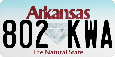 AR license plate 802KWA
