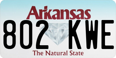 AR license plate 802KWE