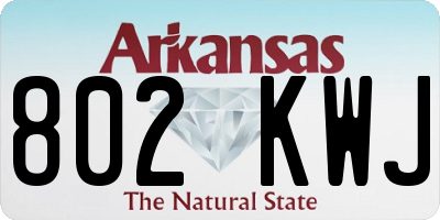 AR license plate 802KWJ