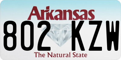 AR license plate 802KZW