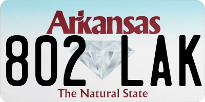 AR license plate 802LAK